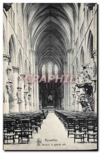 Old Postcard Ste Gudule Brussels Great Ship