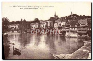 Old Postcard Argenton Sur Creuse Old Galleries left bank of the hollow