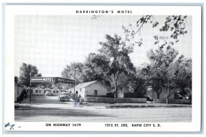1940 Harrington's Motel Elmer Leah Harrington St. Joe Street Rapid City Postcard