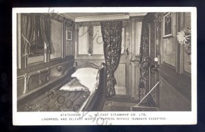 f2231 - Belfast Steamship Co. Ferry - Onboard Luxury Sleeping Cabin - postcard