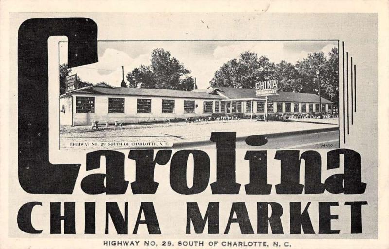 Charlotte North Carolina view of Carolina China Market antique pc Y12286