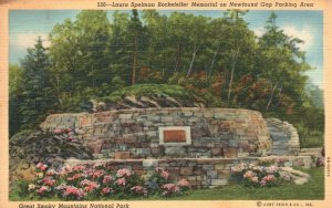 Vintage Postcard 1945 Laura Spelman Rockefeller Memorial Newfound Gap Parking