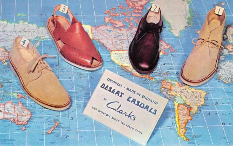 Clarks Desert Casuals Men's Shoe Advertising Vintage Postcard JB626114