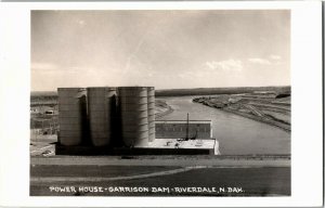 RPPC View of Power House, Garrison Dam, Riverdale ND Vintage Postcard B40