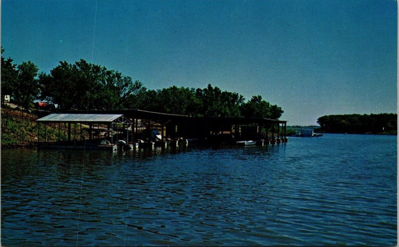 Lighthouse Bay marina Pomona Dam Postcard VTG UNP Vintage Unused Chrome 