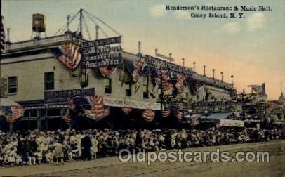 Henderson's Restaurant & Music Hall Coney Island, New York Amusement Park Unu...