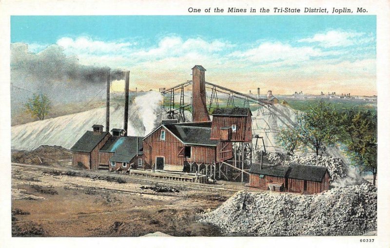 JOPLIN, MO Missouri  MINE In The TRI-STATE DISTRICT  Jasper Co  c1940's Postcard