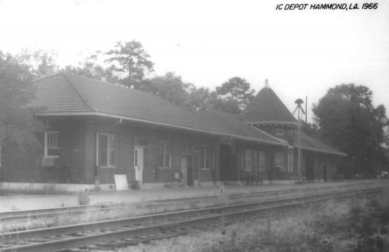 Hammond Louisiana Depot Train Station Real Photo Vintage Postcard JF685991