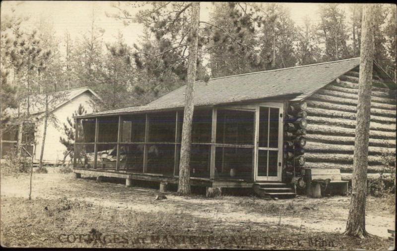 Dorset MN Mantrap Camp Log Cabin c1910 Real Photo Postcard