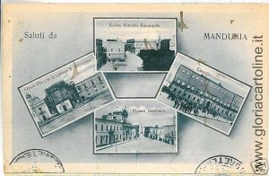 04080 VINTAGE POSTCARD: TARANTO - MANDURIA - GREETINGS-