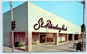 ST. PETERSBURG, Florida FL ~9th Street North ST. PETERSBURG BANK c1950s Postcard