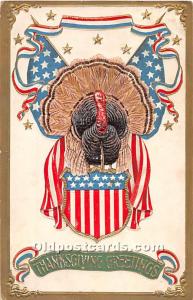 Thanksgiving Greeting Postcard Patriotic 1907