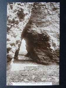 Yorkshire BRIDLINGTON Flamboro Head PIGEON HOLE CAVE c1914 RP Postcard by Hart