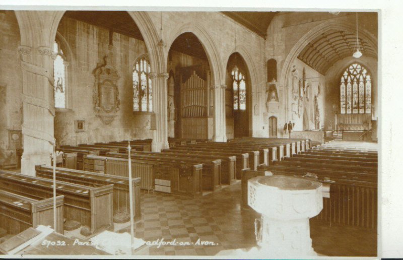 Wiltshire Postcard - Interior - Parish Church - Bradford-on-Avon RP  - Ref 7863A