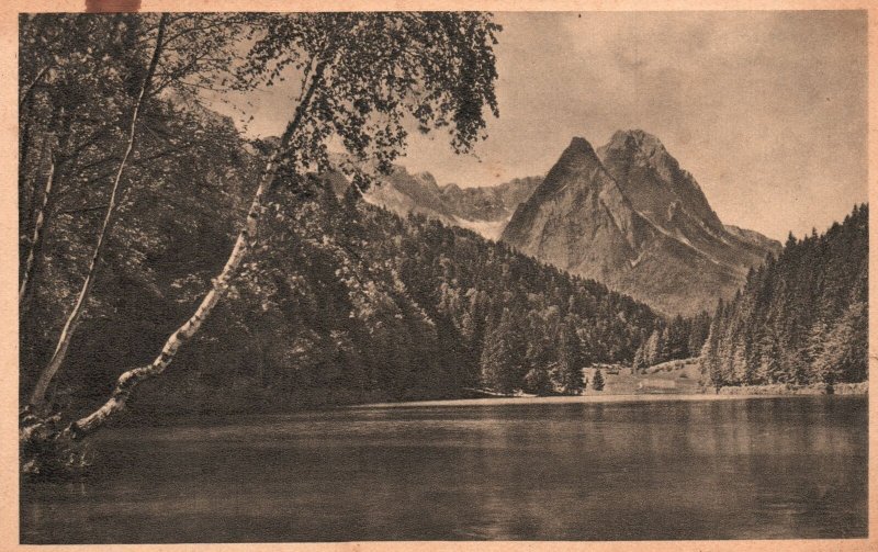 Vintage Postcard Lake Riessersee Near Garmisch-Partenkirchen Scene Of 1936