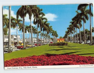 Postcard Royal Poinciana Way, Palm Beach, Florida