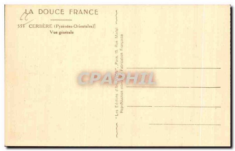 Old Postcard Cerbere (Pyrenees Orientales) General view