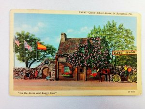 Vintage Postcard Oldest School House St. Augustine FL Horse & Buggy Tour 1947