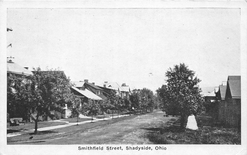 F53/ Shadyside Ohio Postcard c1930s Smithfield Street Homes