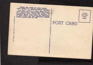 VA Firing Guns Fort Story Army Base Cape Henry nr Norfolk Virginia Postcard