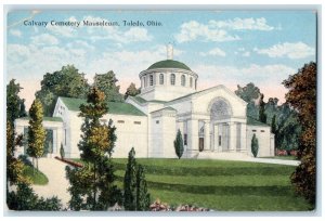 c1910 Calvary Cemetery Mausoleum Exterior Building Toledo Ohio Vintage Postcard