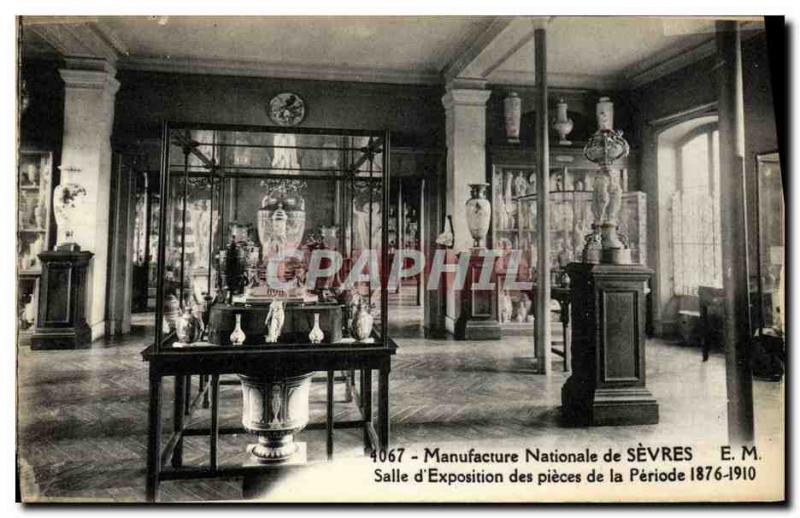 Old Postcard Manufacture Nationale de Sevres Room of exhibition of parts of t...