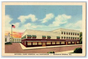 1950's Mitchell Clinic Hospital & Sanitarium View Excelsior Springs MO Postcard