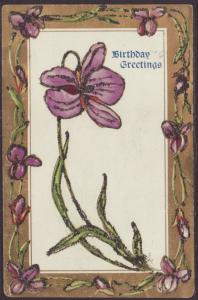 Birthday Greetings,Flowers Postcard