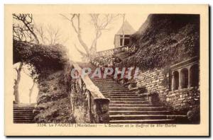 Le Faouet Old Postcard L & # 39escalier and the belfry of St. Barbara