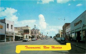 New Mexico Tucumcari Main Street View 1950s Baxtone autos Postcard 22-4120 