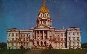 Vintage Postcard State Capitol Building Overlooking Civic Center Denver Colorado