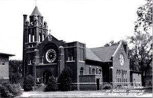 Real Photo Postcard St. Thomas Catholic Church in Webster City, Iowa