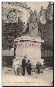 Tours - Balzac statue - Old Postcard
