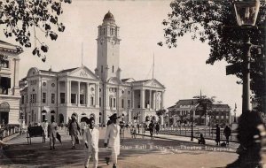 Singapore Town Hall and Theatre Real Photo Vintage Postcard AA32448