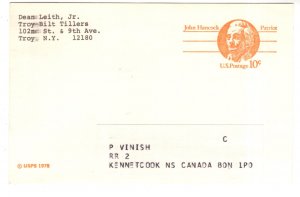 US Postal Stationery, 10C Postcard, Troy Bilt Tillers Advertsing, 1980,