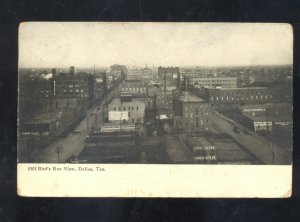 DALLAS TEXAS BIRDSEYE VIEW DOWNTOWN VINTAGE POSTCARD DH GRAVETT WACO TEX.