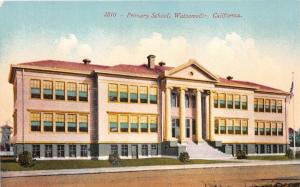 Watsonville California~Primary School Building~Tall Columns @ Entrance~c1910 Pc
