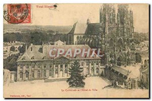 Old Postcard Toul Illustrates The Cathedral and the City Hall