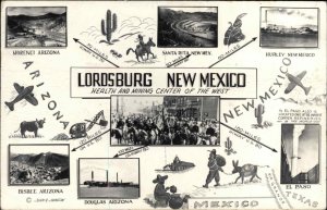 Lordsburg Santa Rita Hurley NM Morenci Bisbee Douglas AZ Multi View RPPC