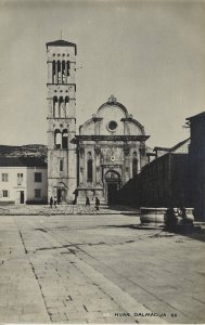 croatia, HVAR, Dalmatia, Cathedral of St. Stephen (1920s) RPPC Postcard