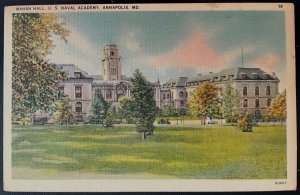 Vintage Postcard 1930-1945 Mahan Hall US Naval Academy Annapolis Maryland