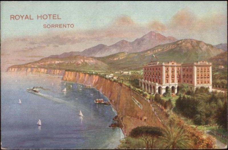 Sorrento Italy Royal Hotel c1910 Adv Promo Postcard EXC COND