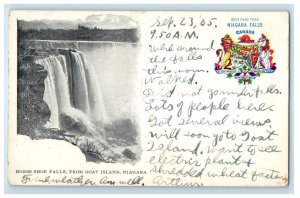 1905 Horse Shoe Falls From Goat Island Greetings from Niagara Falls Postcard