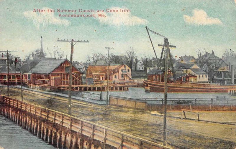 KENNEBUNKPORT, MAINE After the Summer Guests are Gone c1910s Vintage Postcard