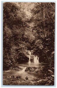 c1940's Water Falls Scene A River in Roxburgh Trinidad & Tobago Vintage Postcard