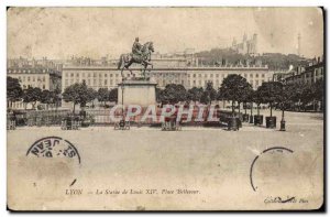 Old Postcard Lyon Statue of Louis XIV Place Bellecour