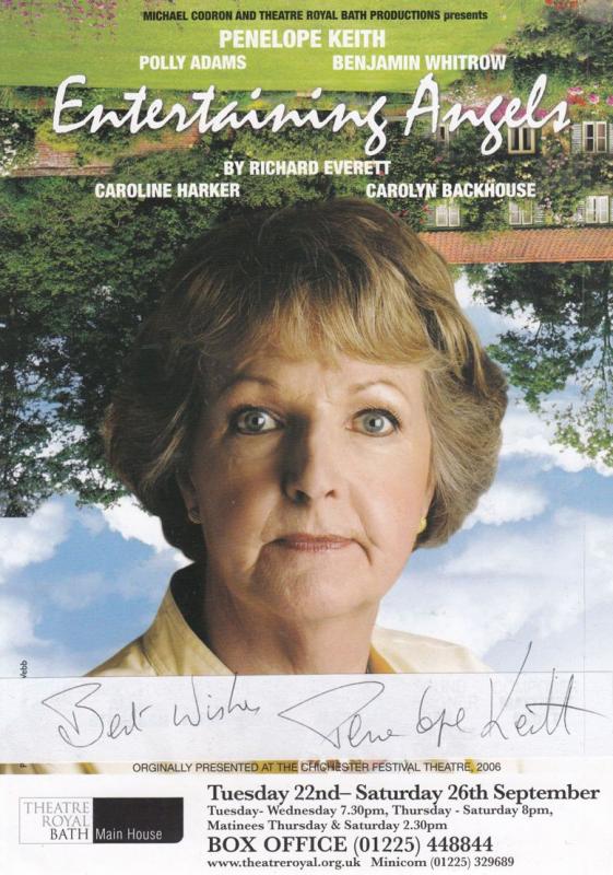 Penelope Keith of The Good Life Entertaining Angels Hand Signed Theatre Flyer