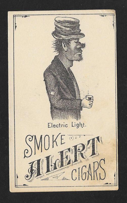 VICTORIAN TRADE CARD Alert Cigars Electric Light