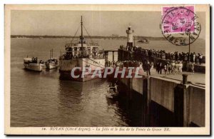 Old Postcard Royan La Grave pier and the tip tray