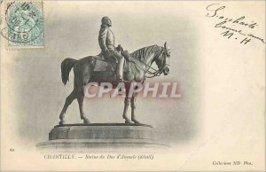 Old Postcard Chantilly Statue Duke detail Animal (1900 card)